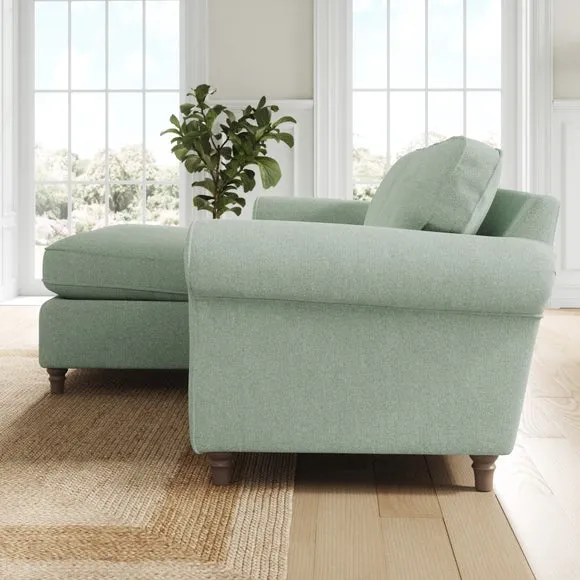 Flori Soft Chenille Corner Chaise Sofa 2
