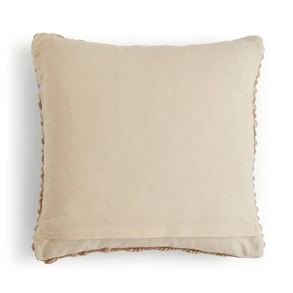 Jute Loop Striped Square Cushion 4