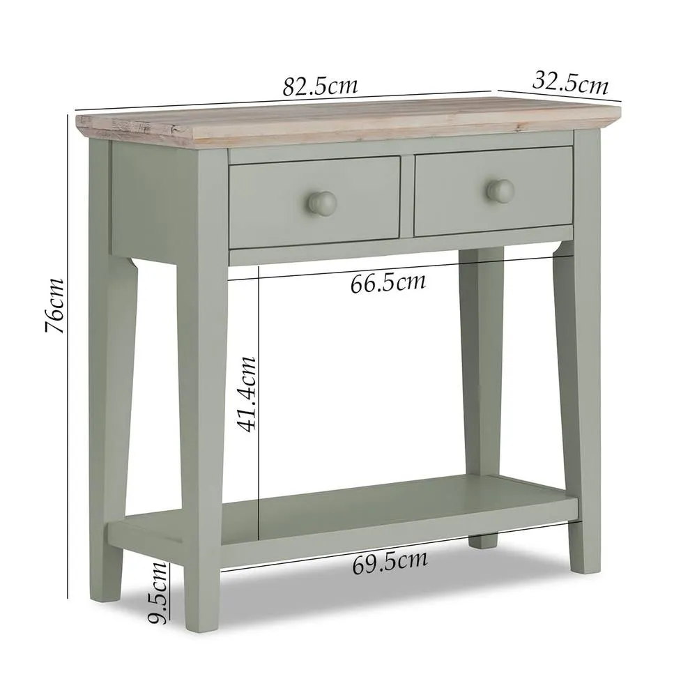 Statement Furniture Florence Console Table with 2 Drawers in Light Green 3
