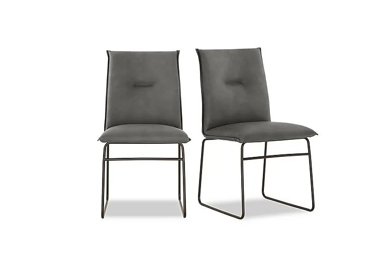 Maya Pair of Lava Metal Leg Dining Chairs - Lava