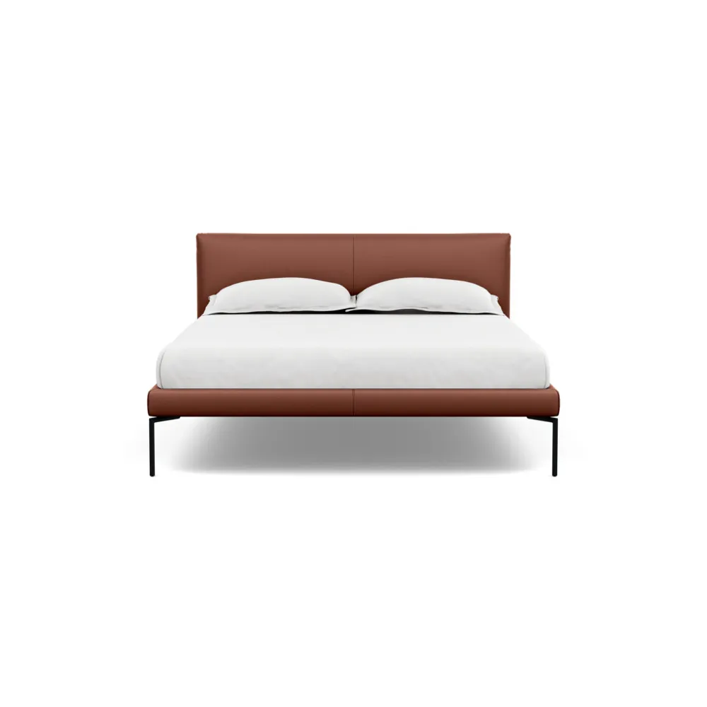 Heal's Matera Bedstead Double Leather Grain Dark Brown 068 1