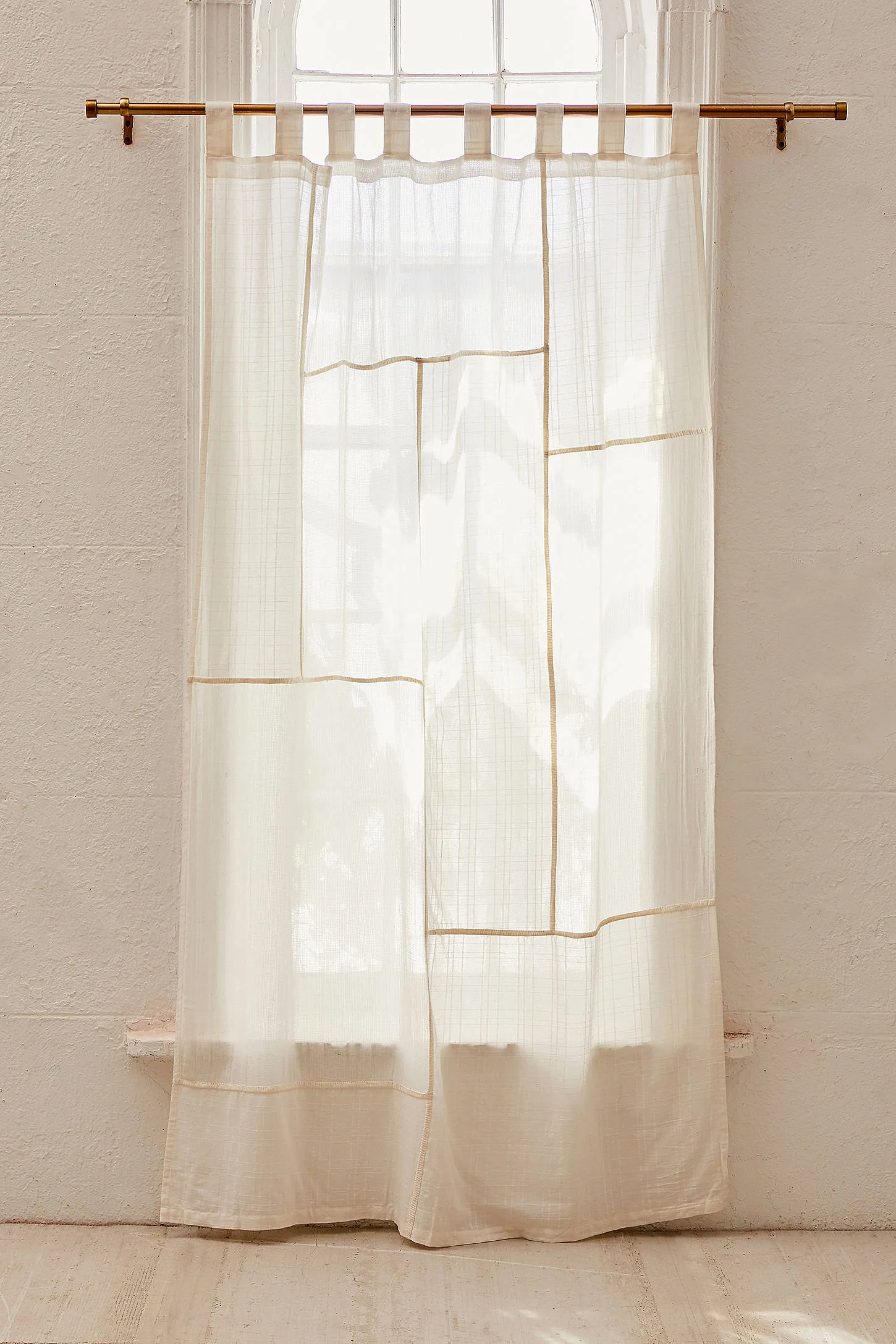 White Chloe Patch Curtain - White 2