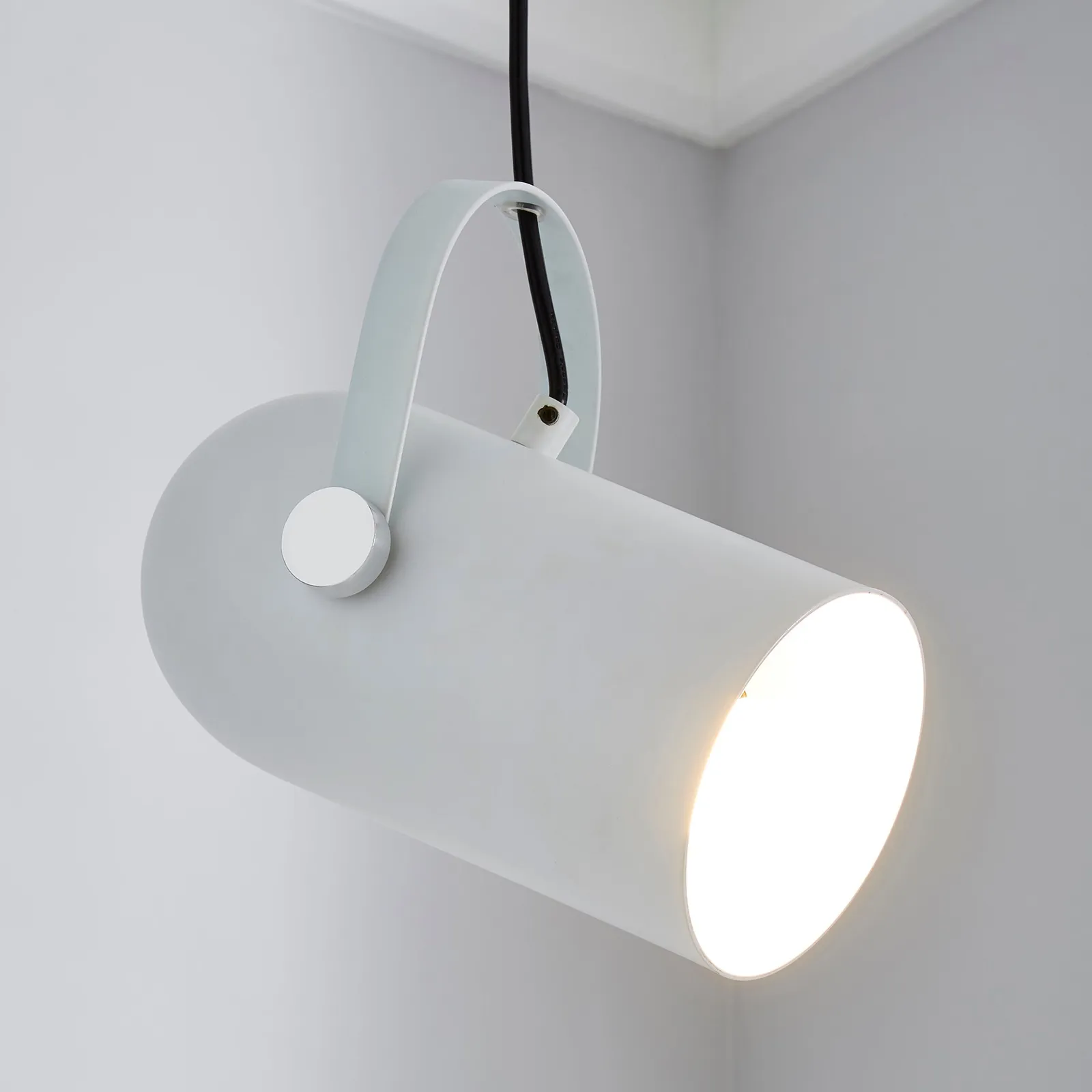 Cameron Camera Head Pendant Ceiling Fitting White
