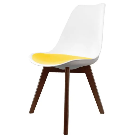 Fusion Living Soho White Plastic Dining Chair with Squared Legs 2
