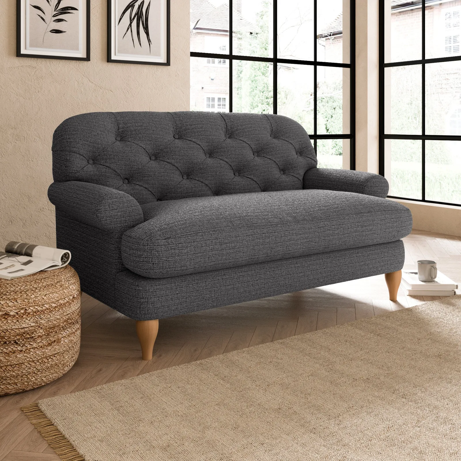 Canterbury Textured Weave Snuggle Chair Textured Weave Graphite
