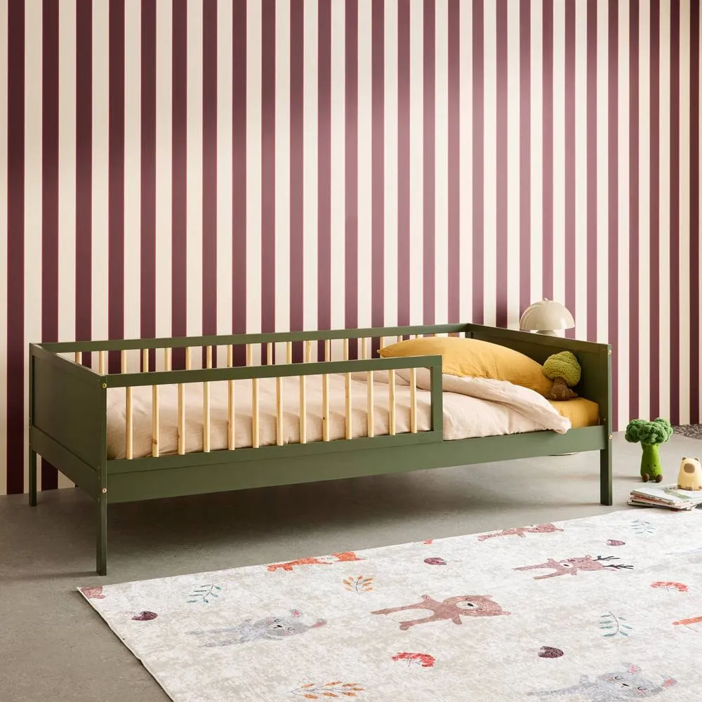 sweeek Child bed 90 x 190 cm natural pine slatted base included in Green 4
