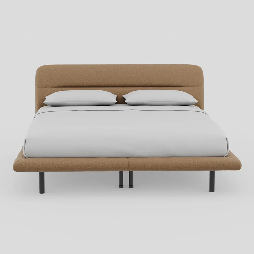 Heal's Gia Bed Super King Siena Cotton Clay Slats, Black Feet