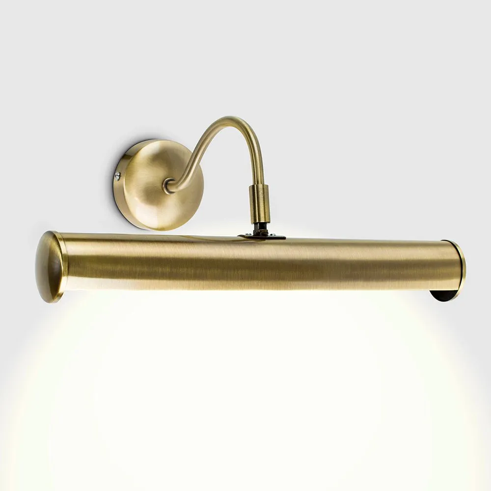 ValueLights Gemini Pair of Antique Brass Indoor Wall Picture Lights in Gold 3