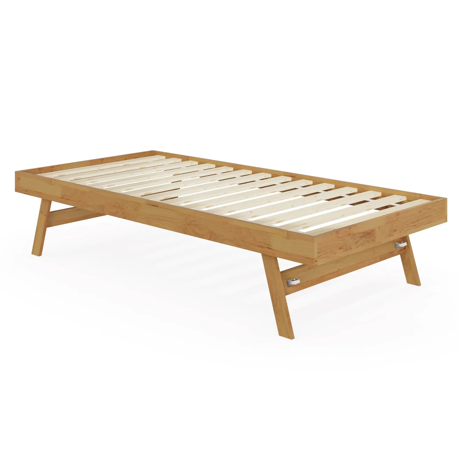 GFW Madrid Wooden Trundle Bed in Light Oak 3