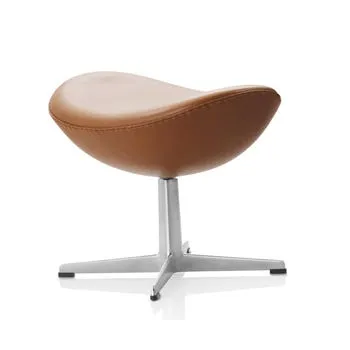 Fritz Hansen Egg Footstool in Walnut Grace Leather 3