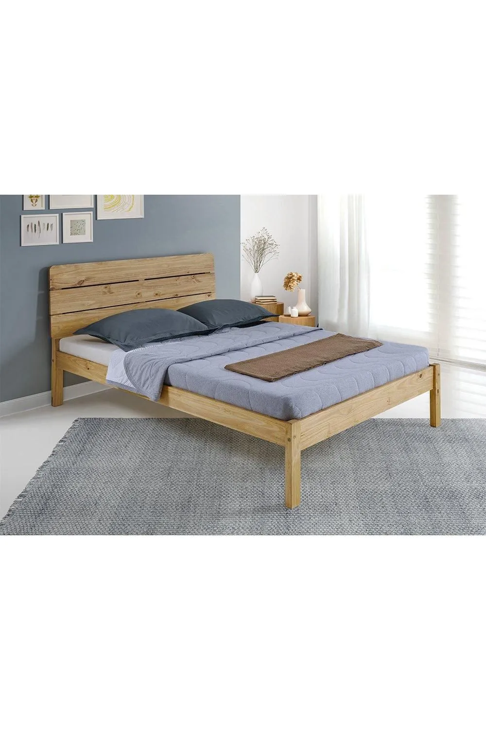 Seconique Ronan 4'6" Double Bed in Natural