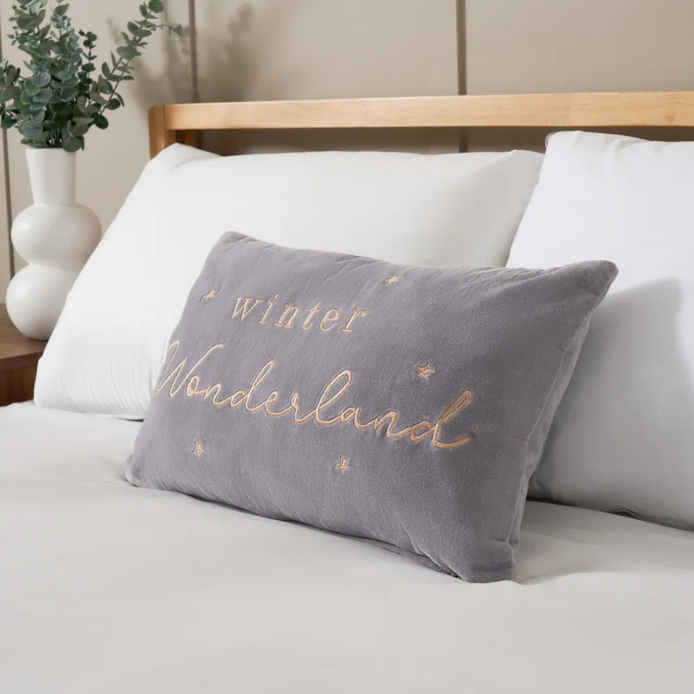 Winter Wonderland Boudoir Cushion, Silver