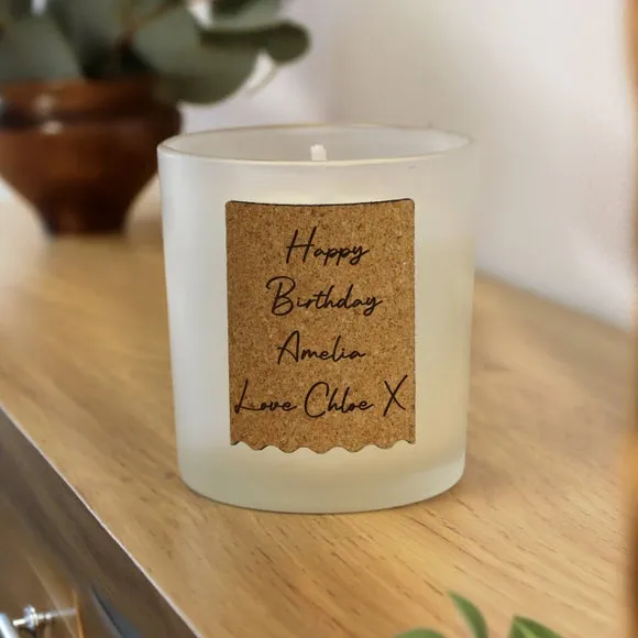 Personalised Cork Label Candle Jar 4