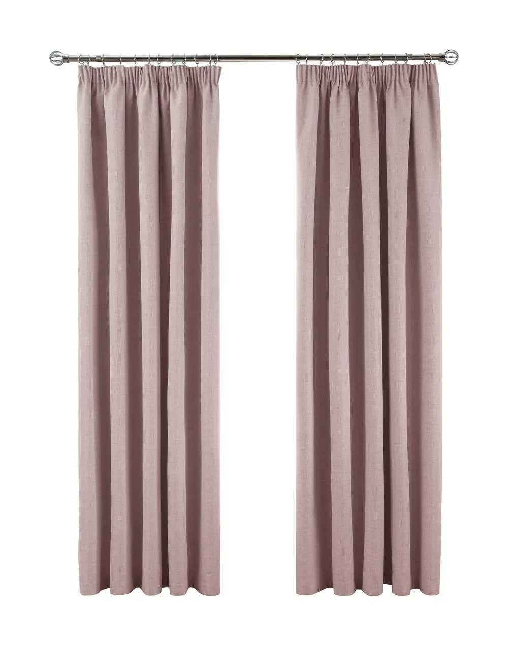 Smart Living Textured Rib Weave Pencil Pleat Blackout Curtains - 2 Panels in Pink 4