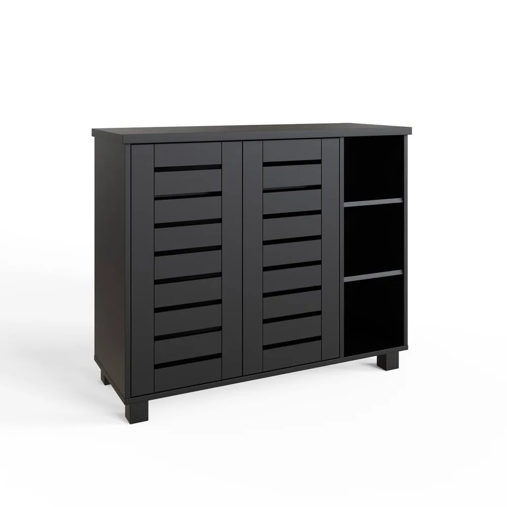 GFW Bodie 2 Door 2 Shelf Shoe Cabinet in Black 6
