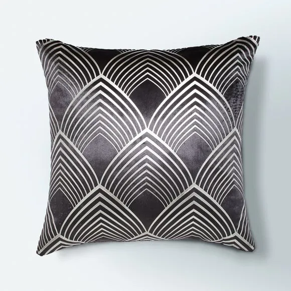 Geo Silver Foil Cushion 1
