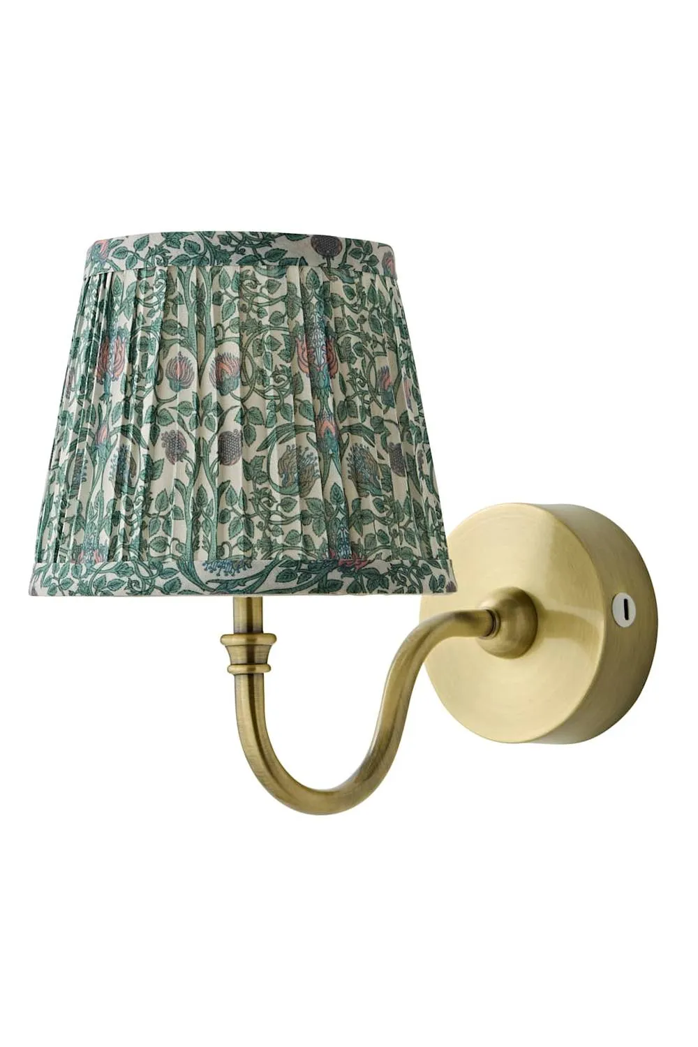 ValueLights Lowe Floral Pleated Shade Metal Portable Rechargeable Wall Light in Light Green 6