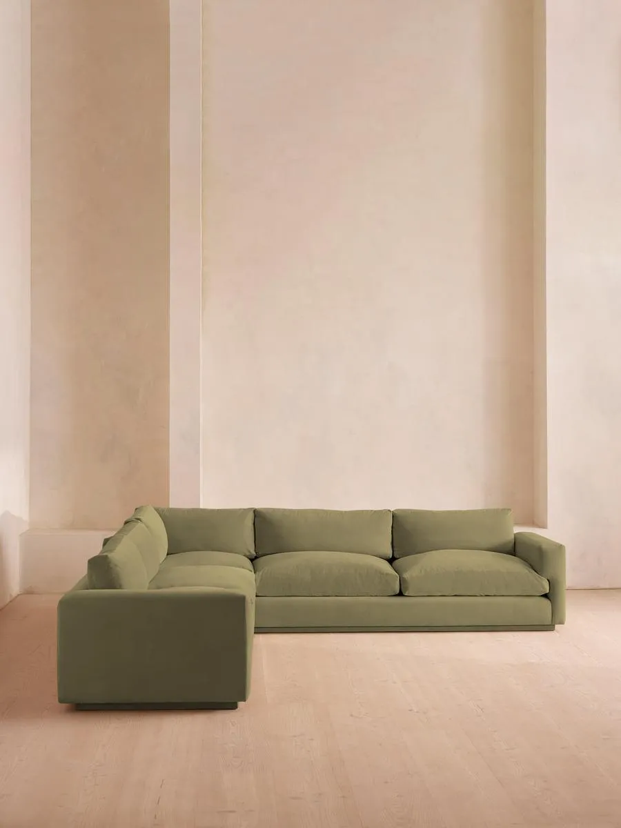 Mossley Corner Sofa, Velvet Lichen