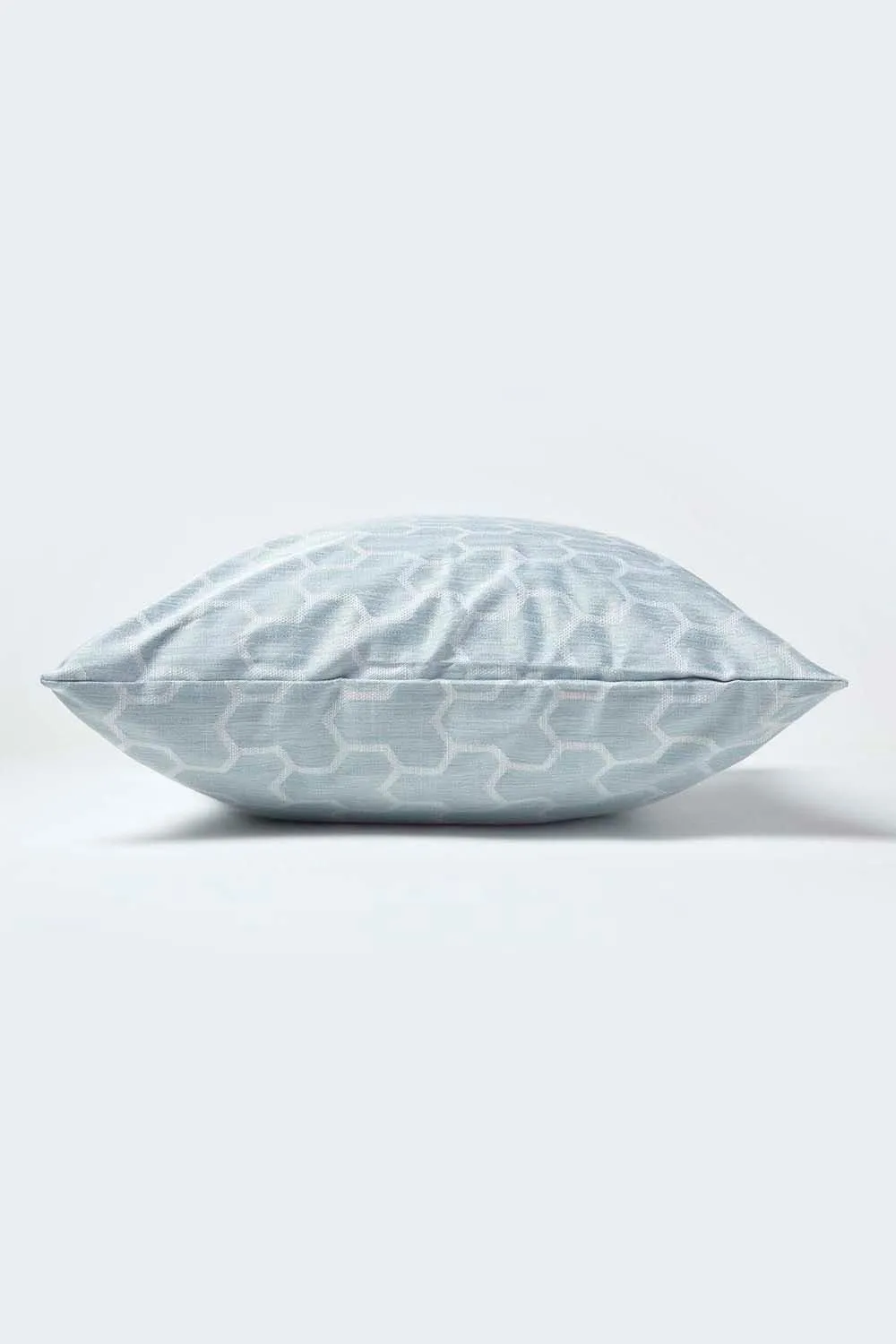 Homescapes Geometric Jacquard Cushion Cover in Blue 3
