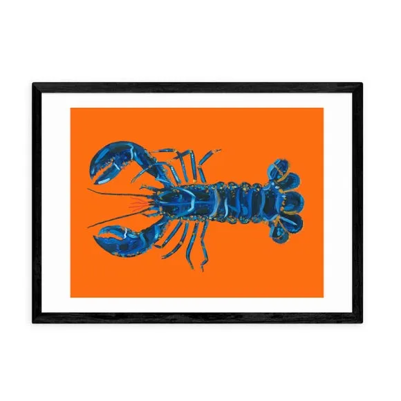 East End Prints Lobster on Orange by Alice Straker 2