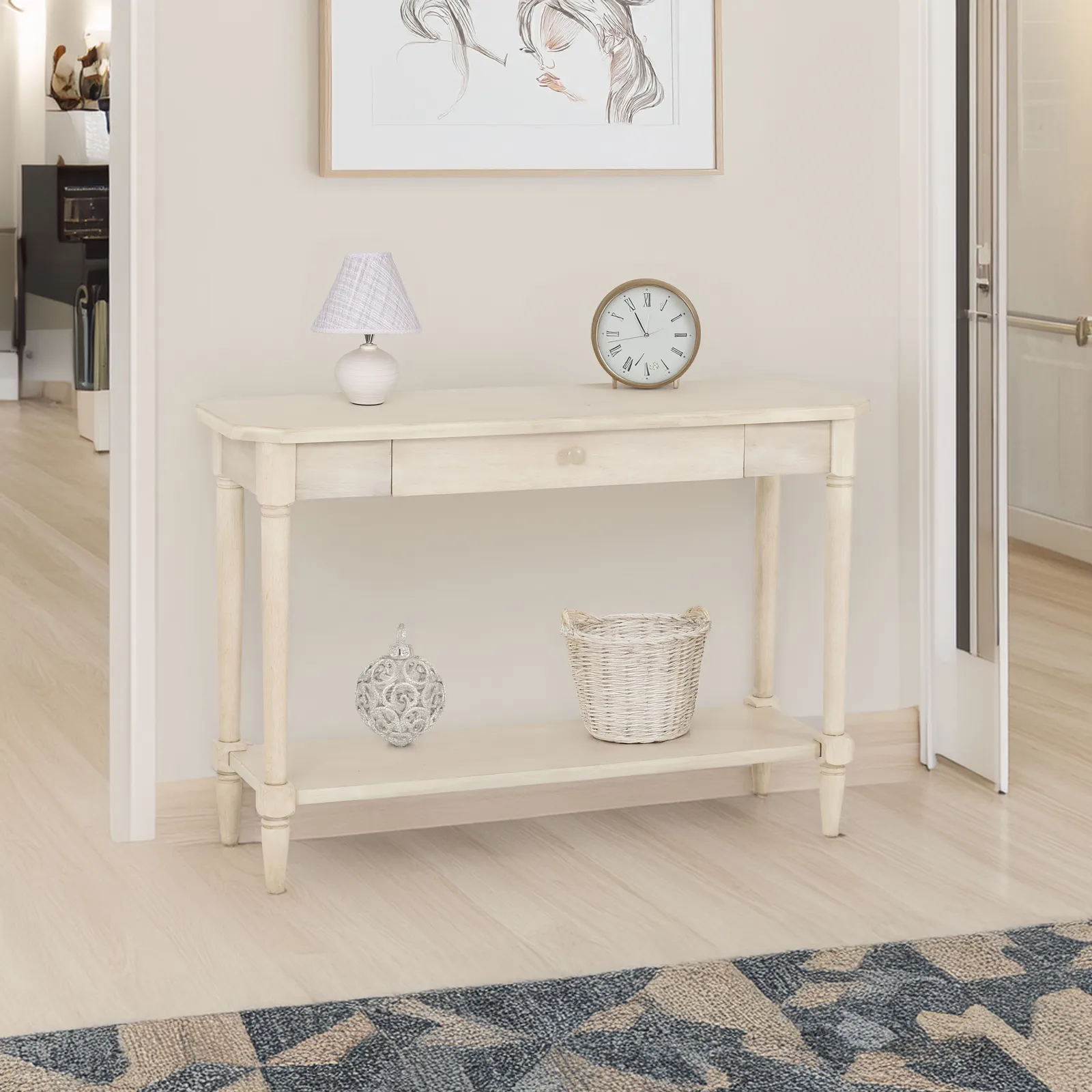 Seconique Chantilly Console Table in Cream