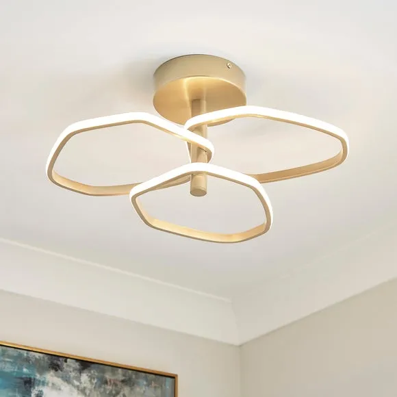 Puddle 3 Light Adjustable Semi Flush LED Ceiling Light