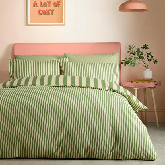 Fusion Bold Stripe Polycotton Duvet Cover & Pillowcase Set 2