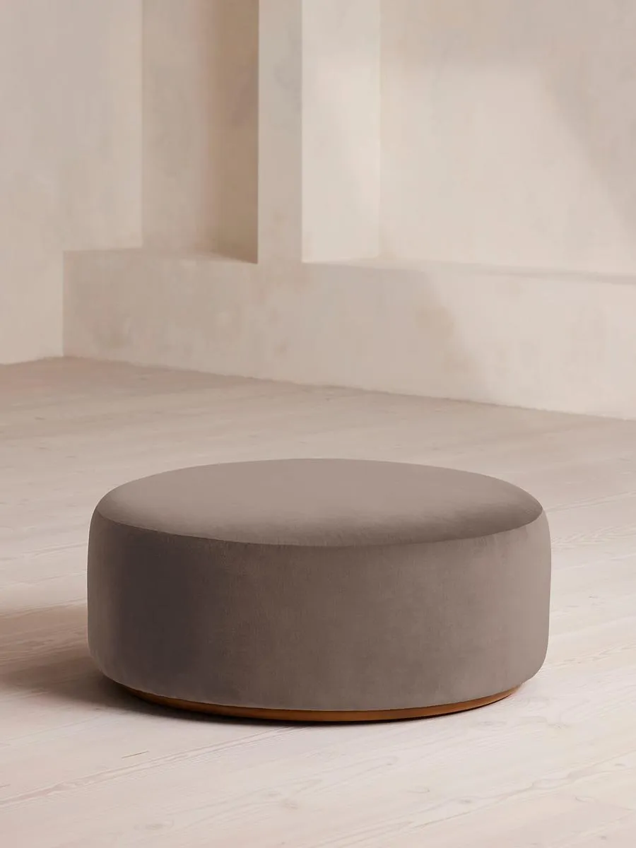 Aline Ottoman, Velvet, Taupe