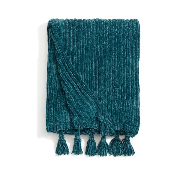 Chunky Chenille Throw Blanket 130x180cm 4