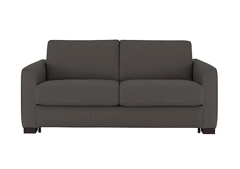 Alcova 2.5 Seater Leather Sofa Bed with Box Arms - Torello Grigio Scuro