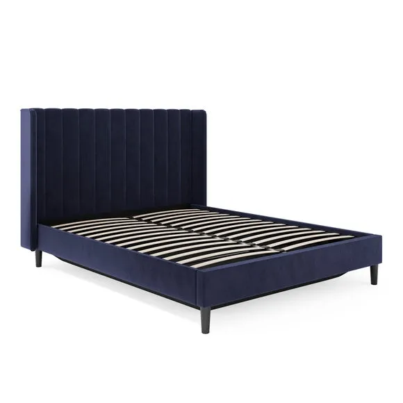 Alara Pleated Ottoman Bed Frame, Velvet 6