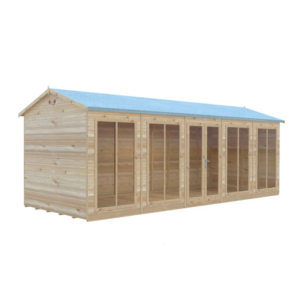 Shires Mayfield 20 x 8 Summerhouse - Wood - L239 x W595 x H229 cm in Light Brown 3
