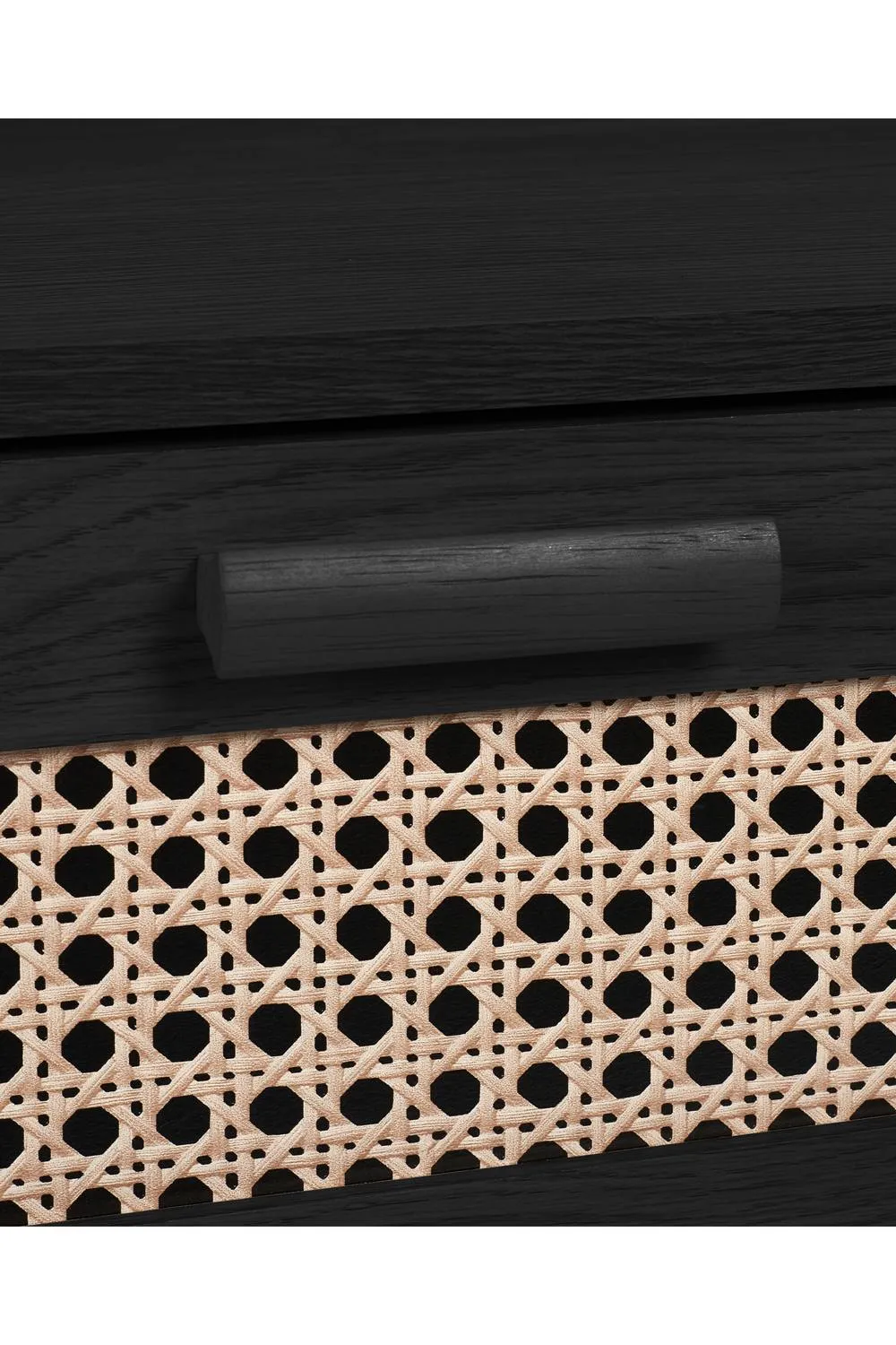 Julian Bowen Sydney Rattan Print 6 Drawer Wide Chest in Black 6