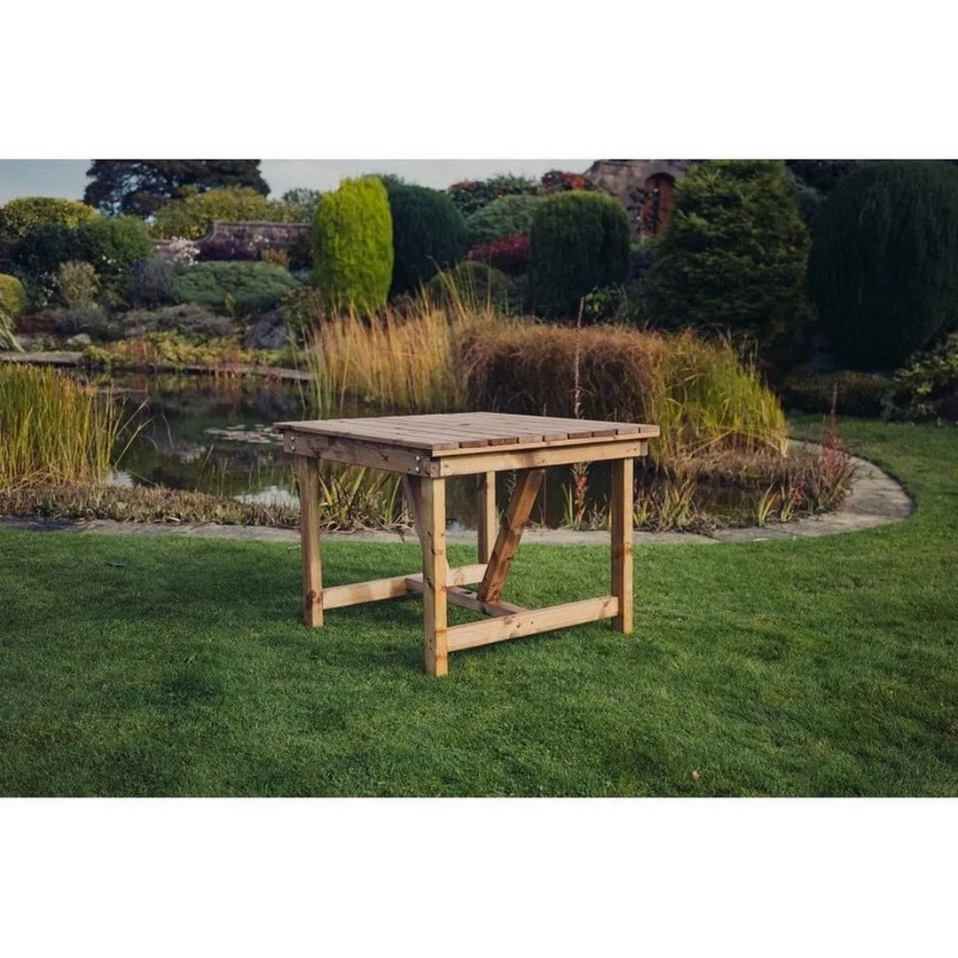 Churnet Valley Garden Furniture Ltd Valley Table - L86 x W99 x H75 cm - Flat Pack - Min. Assembly Required in Brown 3