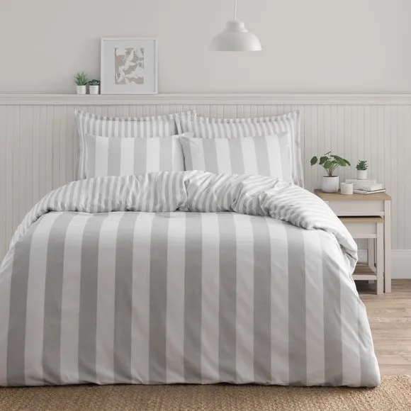 Kent Broad Stripe 100% Cotton Duvet Cover & Pillowcase Set 1