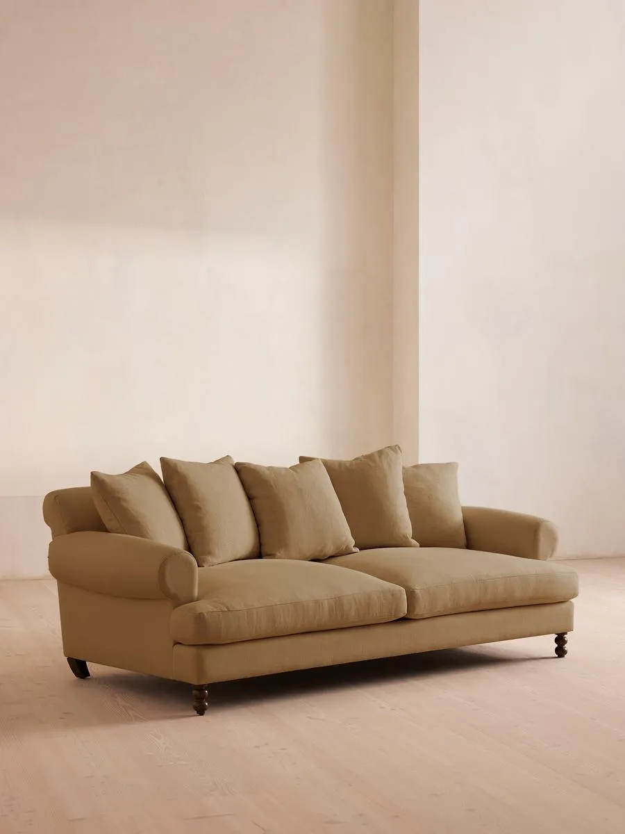 Audrey Four Seater Sofa, Linen, Wheat