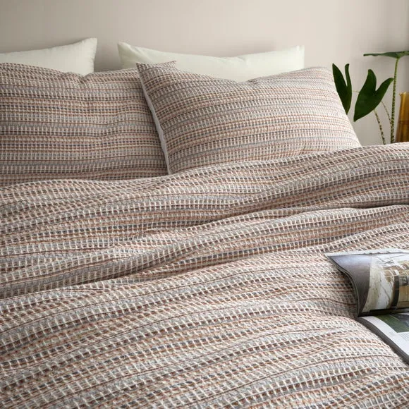Rowan Yarn Waffle 100% Cotton Duvet Cover & Pillowcase Set 2