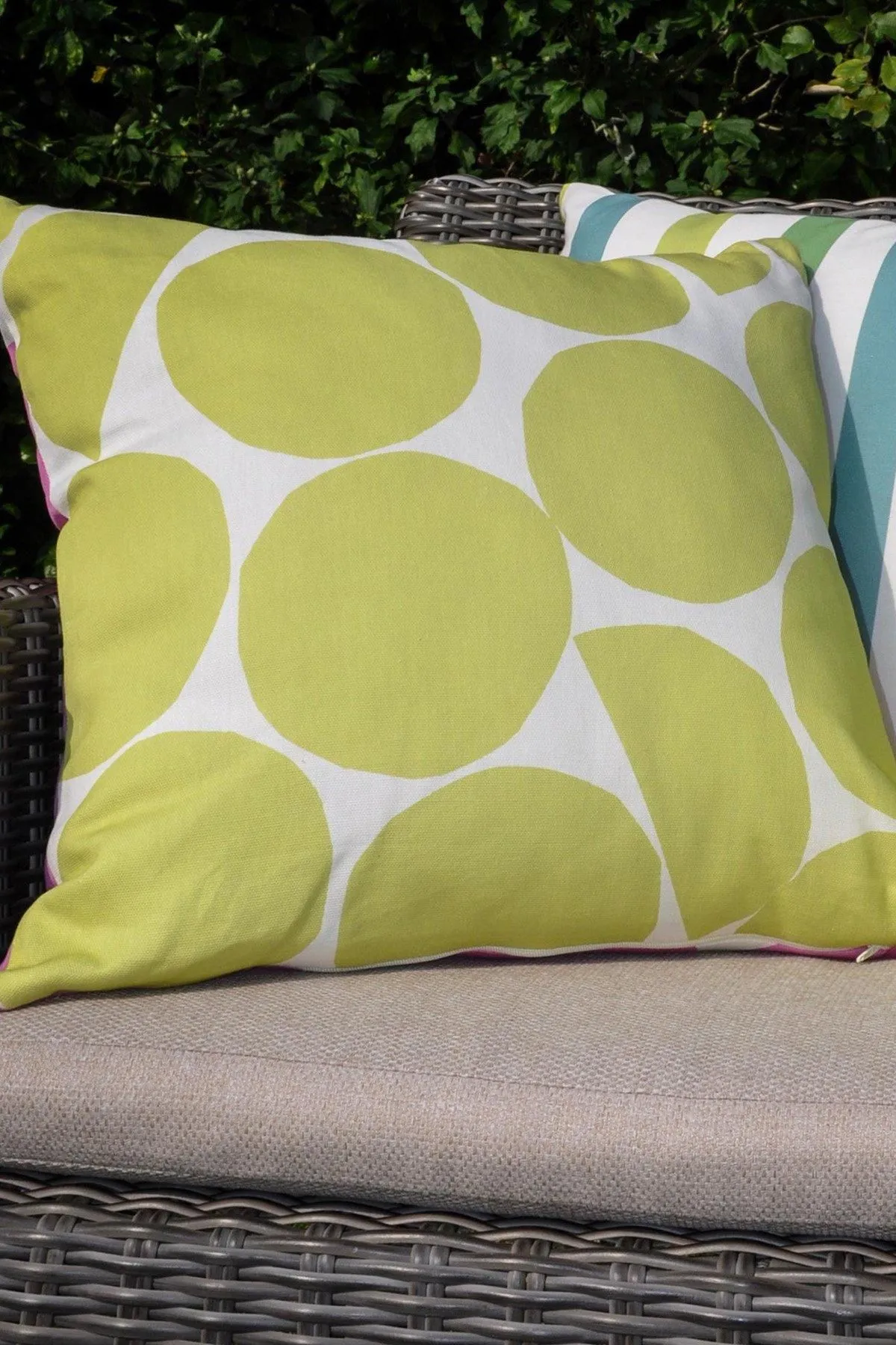 Fusion 'Ingo Outdoor' Water & UV Resistant Garden Filled Bench Cushion in Bright Pink