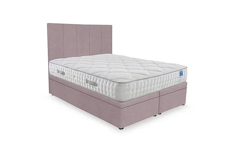 Memory Luxe Electric End Lift Ottoman Divan Set - Super King - Plush Lilac