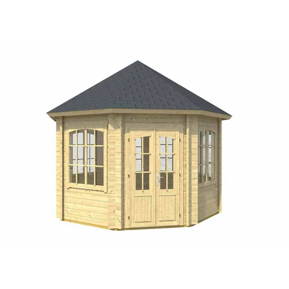 Lasita Maja Ltd Jamaica-Log Cabin, Garden Room, Home Office - L389.4xW389.4xH345.4 cm in Natural 2