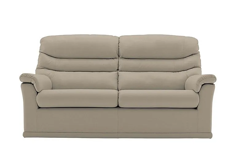 Malvern 2 Cushion 3 Seater Leather Sofa - No Recliner - Oxford Mushroom
