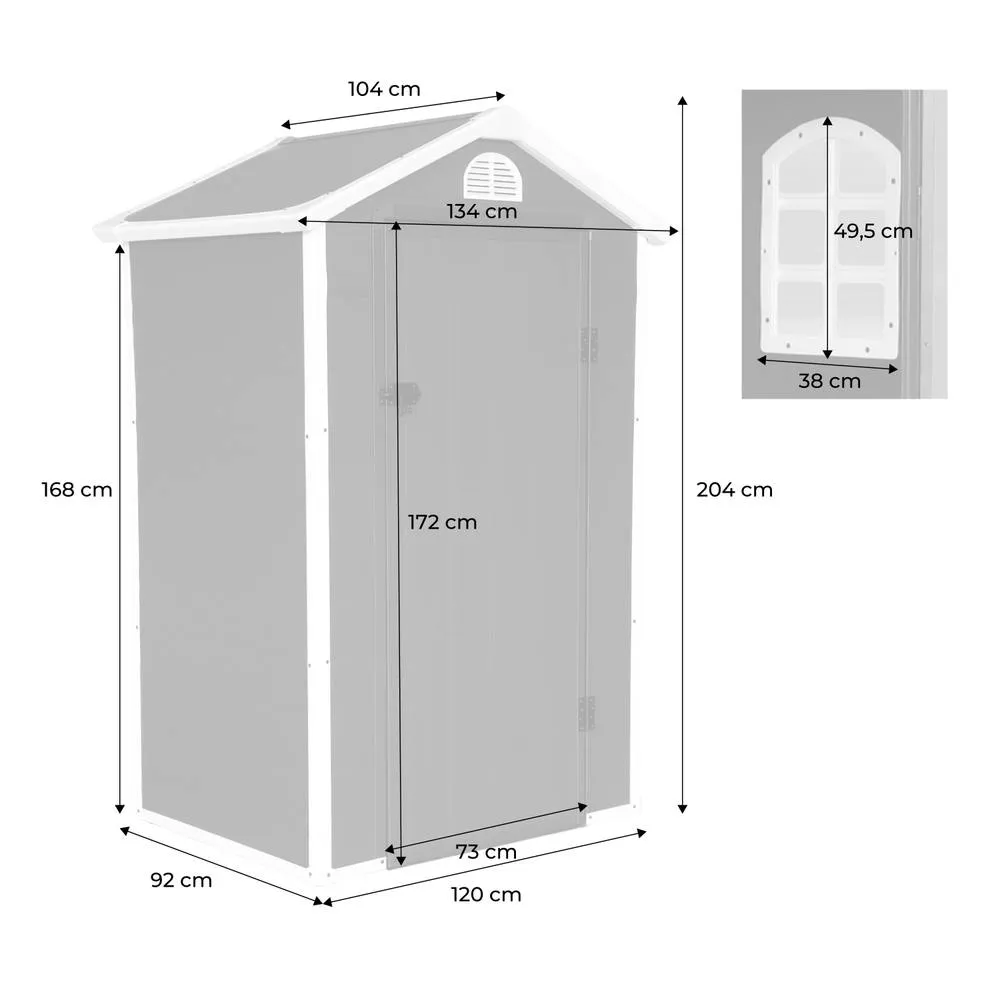 sweeek Plastic Garden Shed 1.39 M² (1.39 M²) in Dark Grey 5