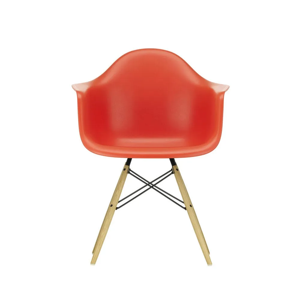 Vitra Eames DAW Armchair New Height Poppy Red Ash Honey Base 2