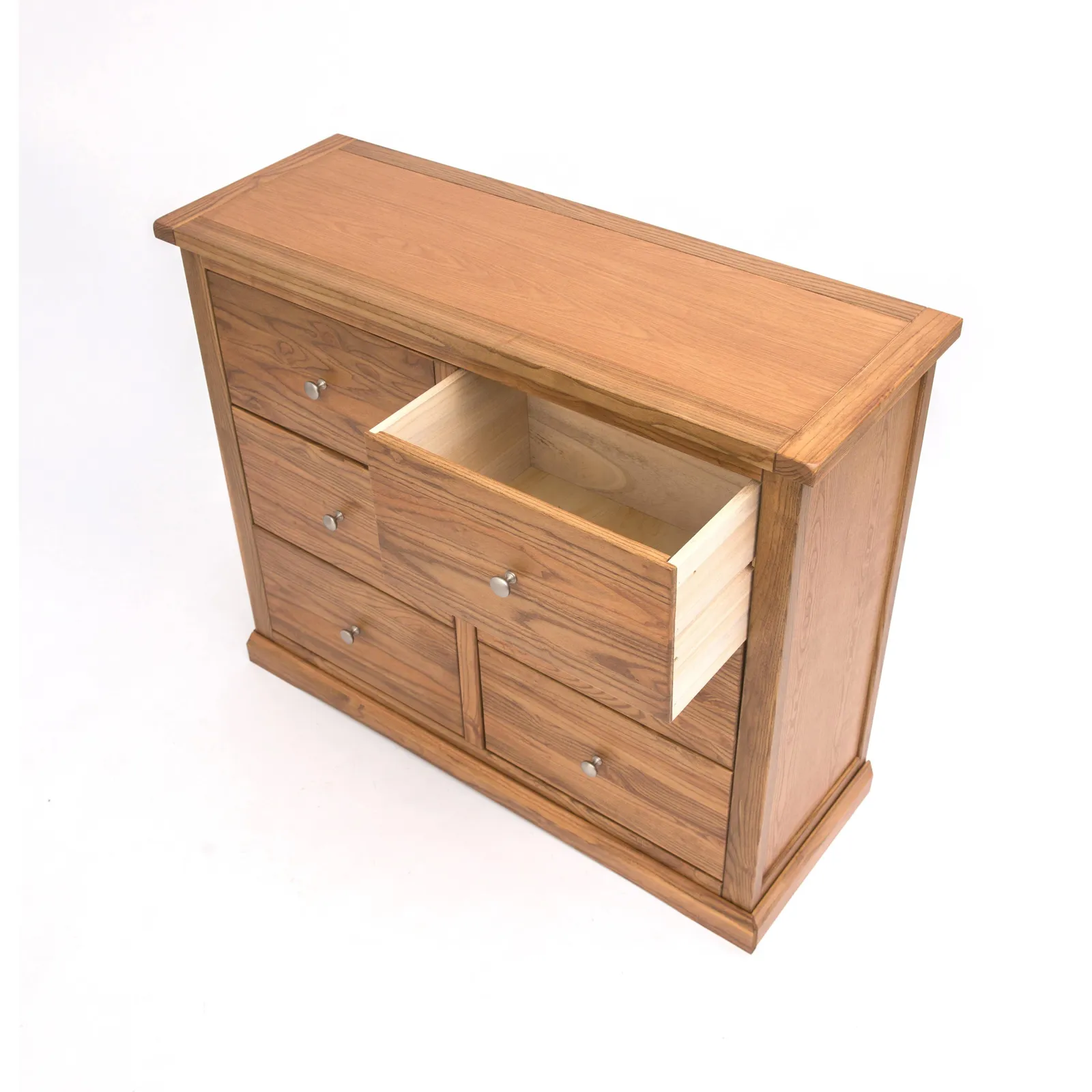 Cabinet Bits Salerno 6 Drawer Chest of Drawers Chrome Knob in Natural 4