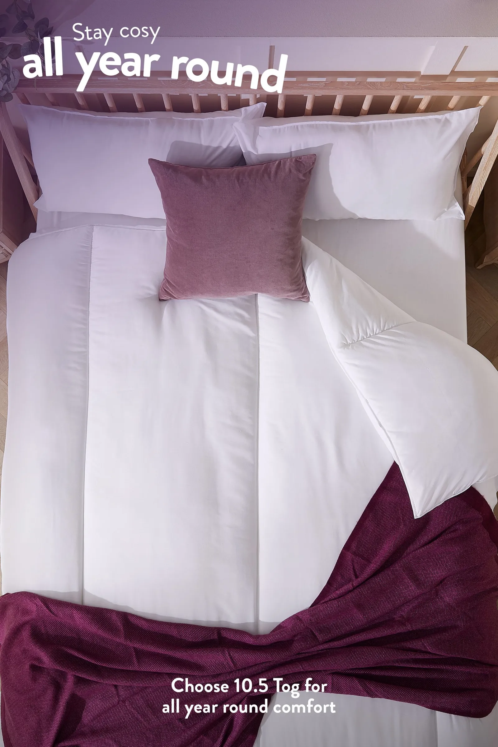 Slumberdown Feels Like Down 10.5 Tog All Year Round Duvet in White 4