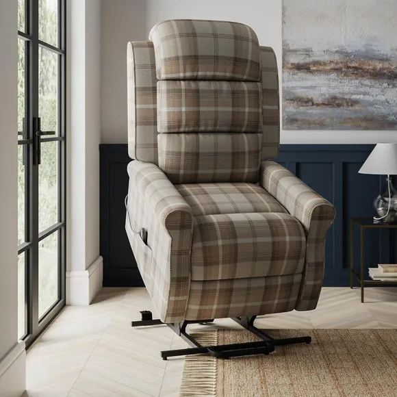 Edith Check Pattern Rise and Recline Chair 2