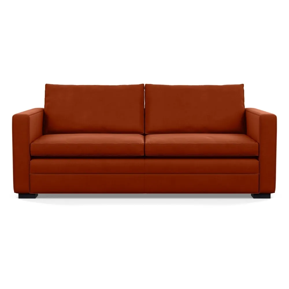 Heal's Palermo 3 Seater Sofa Nobilis Velvet Rust Black Feet