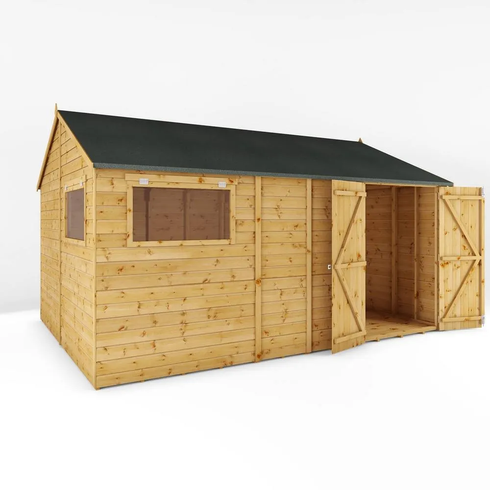 Mercia Premium Shiplap Reverse Apex Workshop - L322.7 x W427.4 x H250.3 cm in Light Tan 4