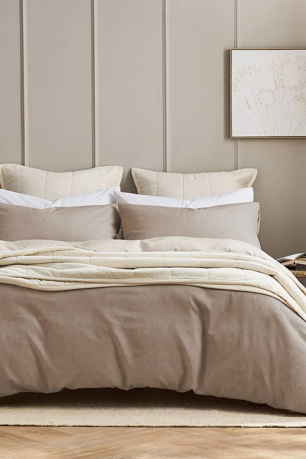 CHRISTY 'Relaxed Linen' Washed Finish Reversible Standard Pillowcase Pair in Beige 4