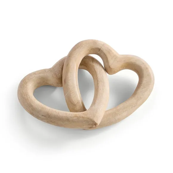 Wooden Linked Hearts Ornament 3